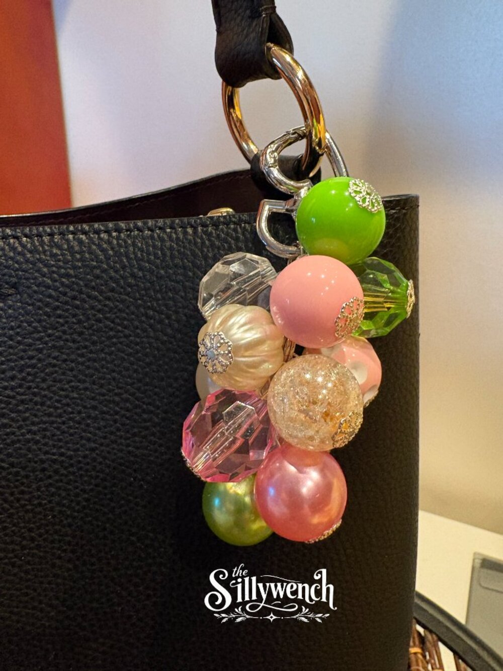 Dewdrop Dreams Purse/Bag Charm, silver-toned